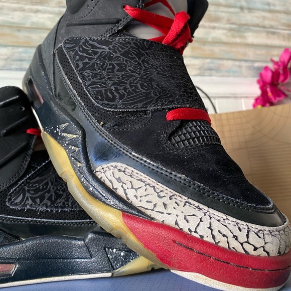 ๐ฅ Nike Air Jordan Son Of Mars Mid Low Bred Black Athletic Suede SZ 10!!!!! ๐ฑ - Picture 15 of 16